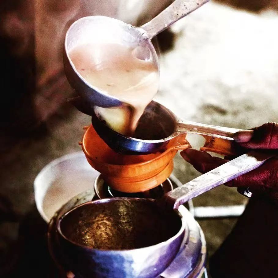 Pouring Tibetan butter tea